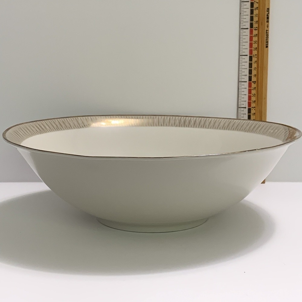 Vintage Serving Bowl Winterling Marktleuthen Bavaria Gold Geometric Porcelain 9"
